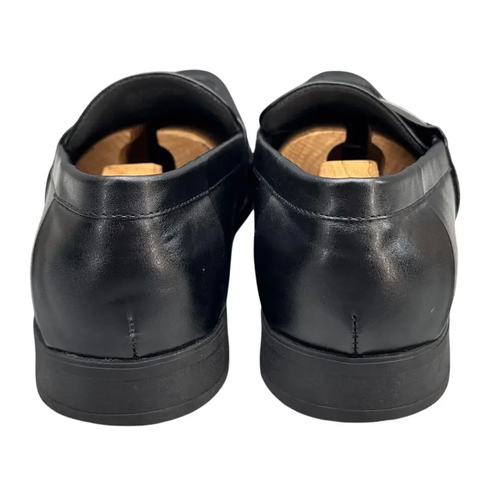 Calvin Klein Brighton Black Leather Buckle Strap Slip On Dress Loafer Men 8.5